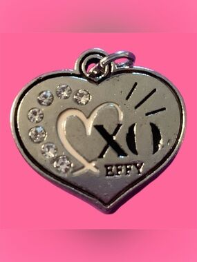 Effy Silver Heart XO Charm with Clear Crystals. NEW!